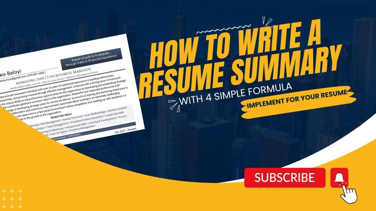 How to Write a Resume Summary With 4 Simple Formula (Examples Included)