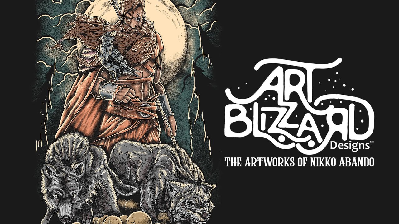 Viking Tshirt Design Illustration Digital Inking (A Night With The Pack) Clip Studio Paint