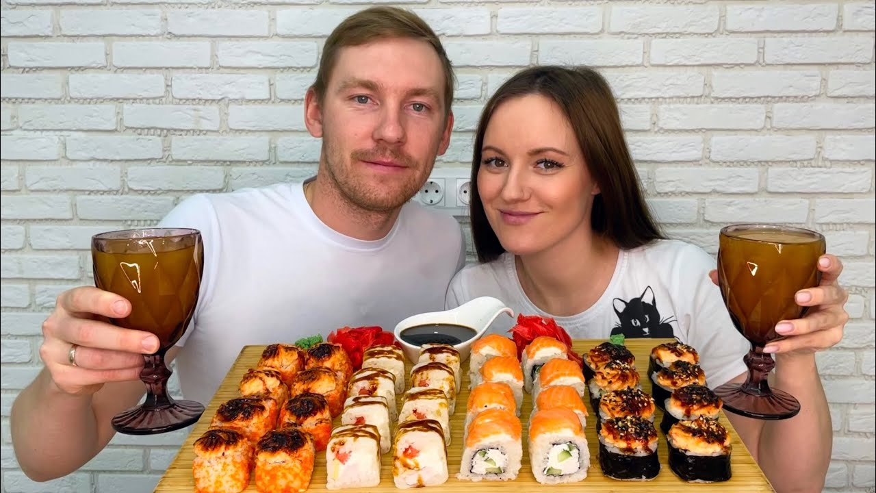 МУКБАНГ РОЛЛЫ ФИЛАДЕЛЬФИЯ Роял  ЗАПЕЧЁННЫЕ с курицей Цезарь ГОРЯЧИЕ ИТОГИ Конкурса MUKBANG ROLLS