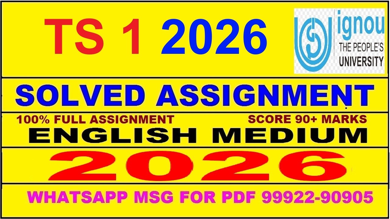 TS 1 solved assignment 2026 in English || ts 1 solved assignment 2026 || ignou ts1 2026
