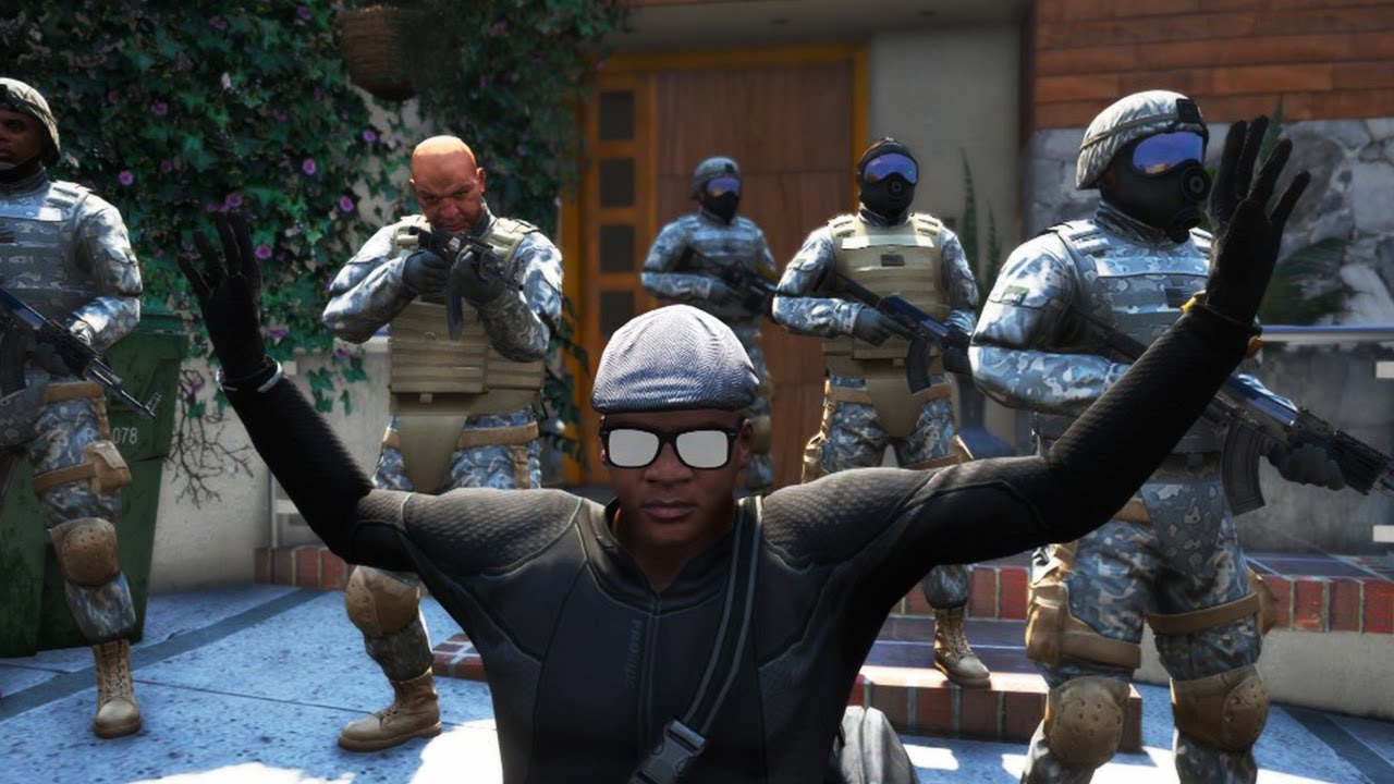 GTA 5 Franklin House Gets A Raid (GTA 5 Army House Raid)