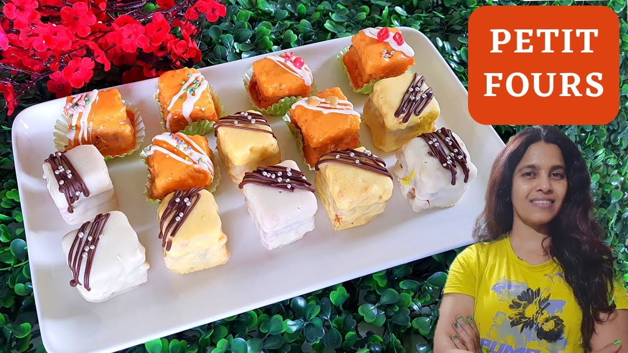 How to Make  Petit Fours | Jam Filled Cake | Eggless Vanilla Cake  |  Petit Four Recipe