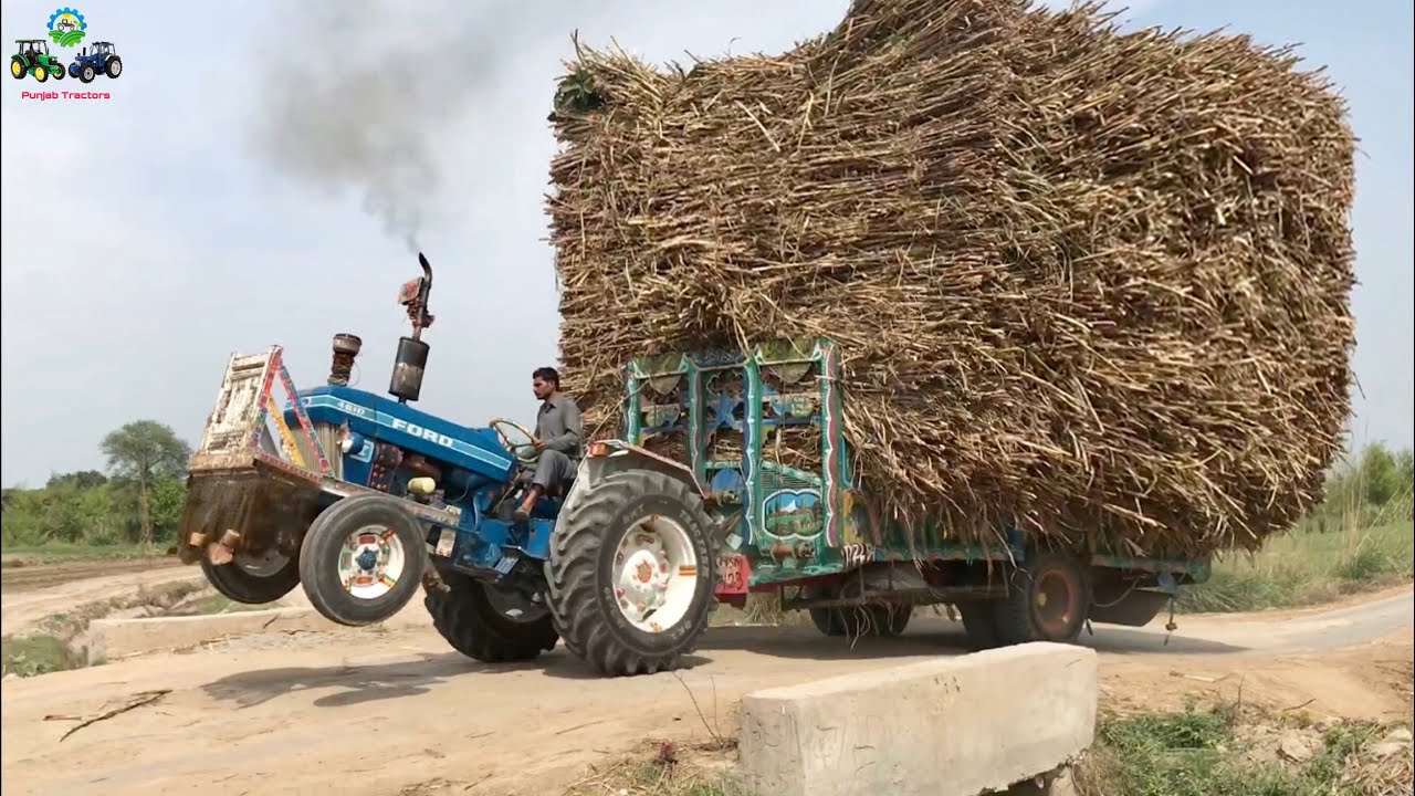 Ford 4610 Load Challenge Heavy Sugarcane loaded Trolley 💪🏻💪🏻