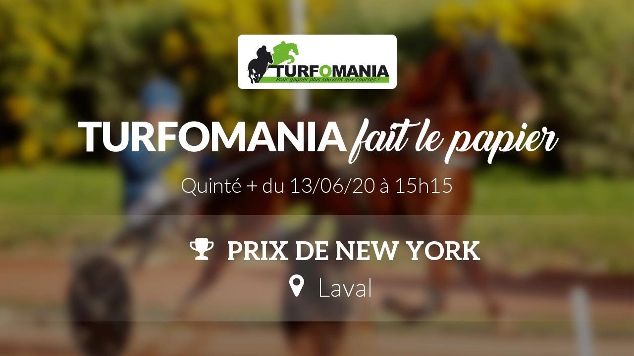 Turfomania Pronostic Quint&eacute; du Samedi 13 Juin 2020