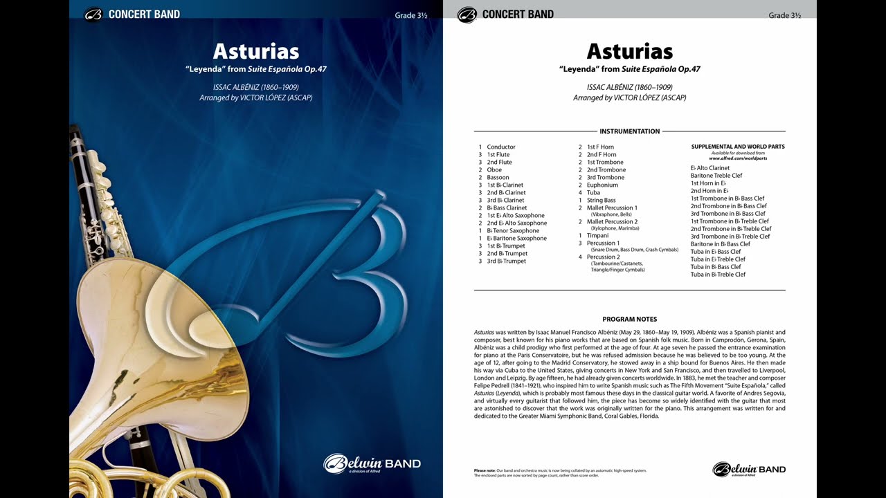 Asturias, arr. Victor López – Score & Sound