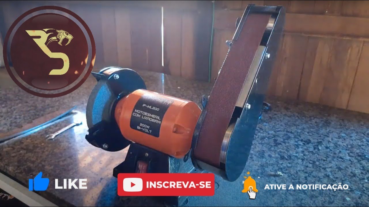 MOTOESMERIL COM LIXADEIRA CINTA ALINHAMENTO