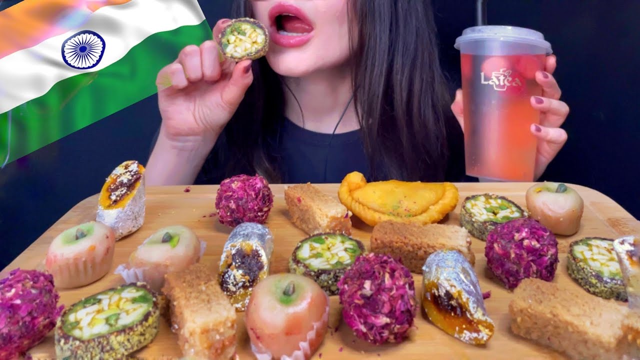 ASMR INDIAN DIWALI SWEETS MUKBANG (No Talking) EATING SOUNDS