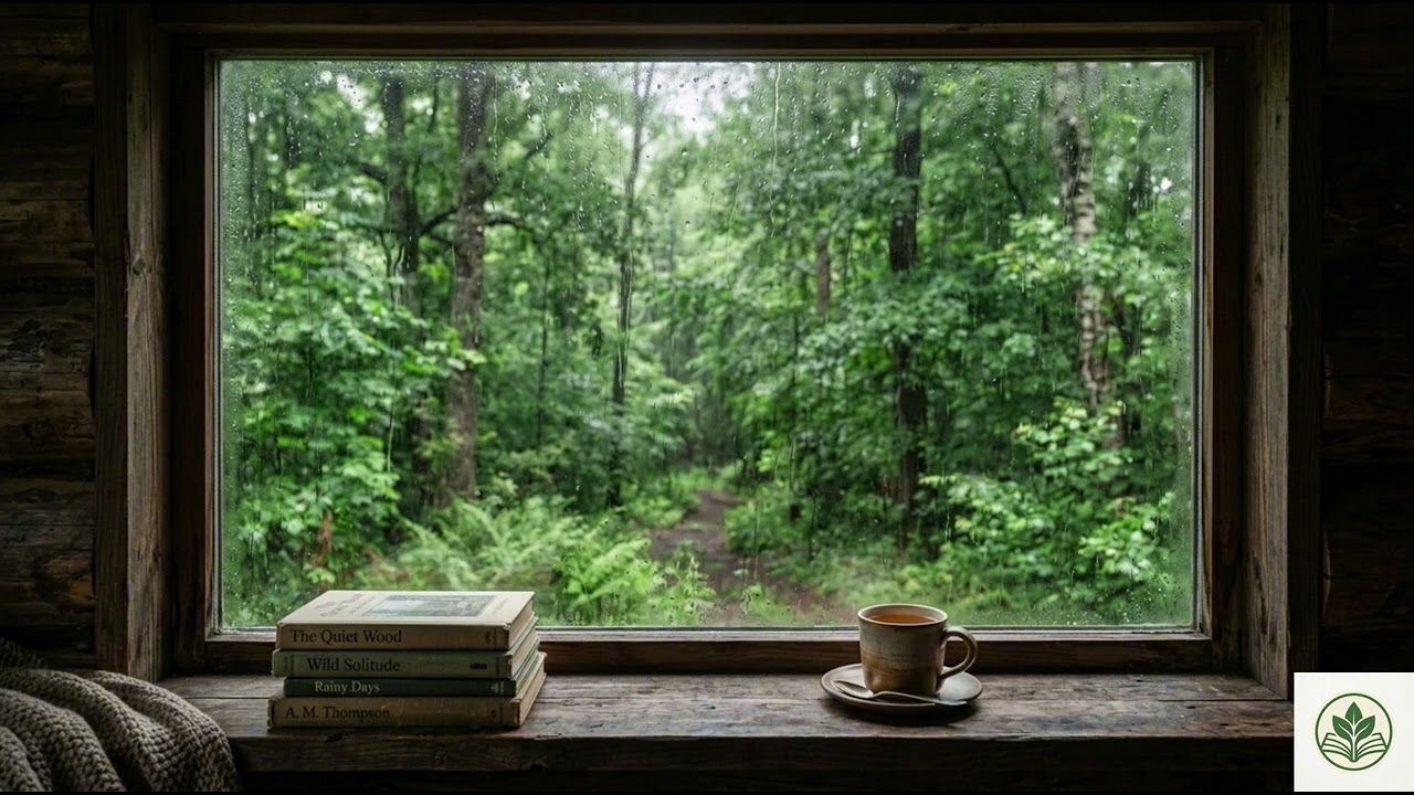 [ASMR] Rain at the Forest Library Window | 4K Hours for Deep Concentration