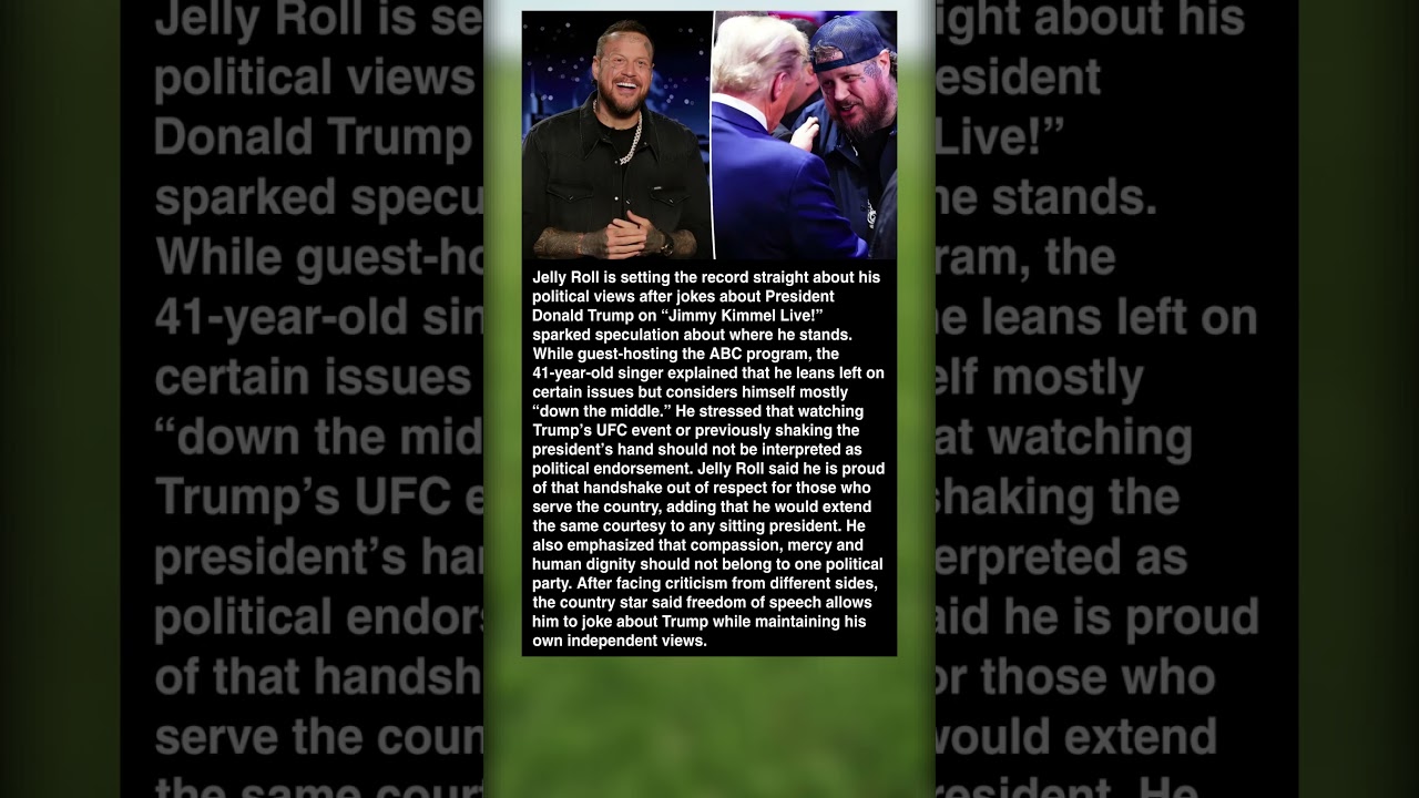 Jelly Roll Clarifies His Political Views After Trump Jokes on &lsquo;Jimmy Kimmel Live!&rsquo; #shorts