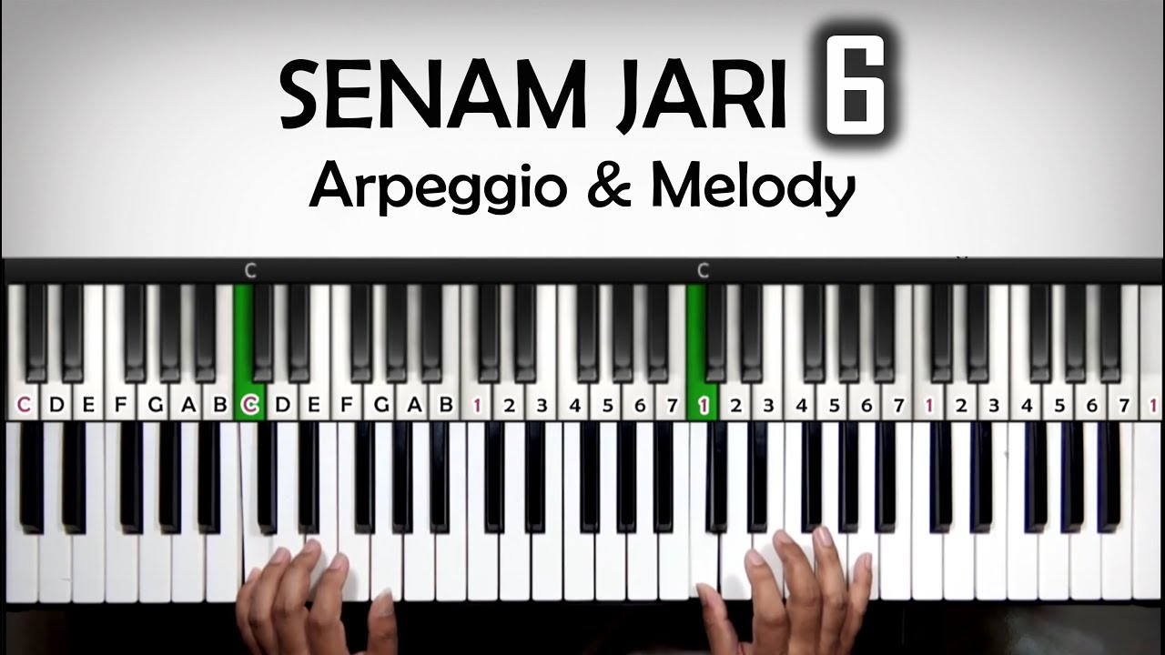 Belajar Piano Keyboard Senam Jari #6 - Arpeggio & Melody - Sinkronisasi 2 Tangan