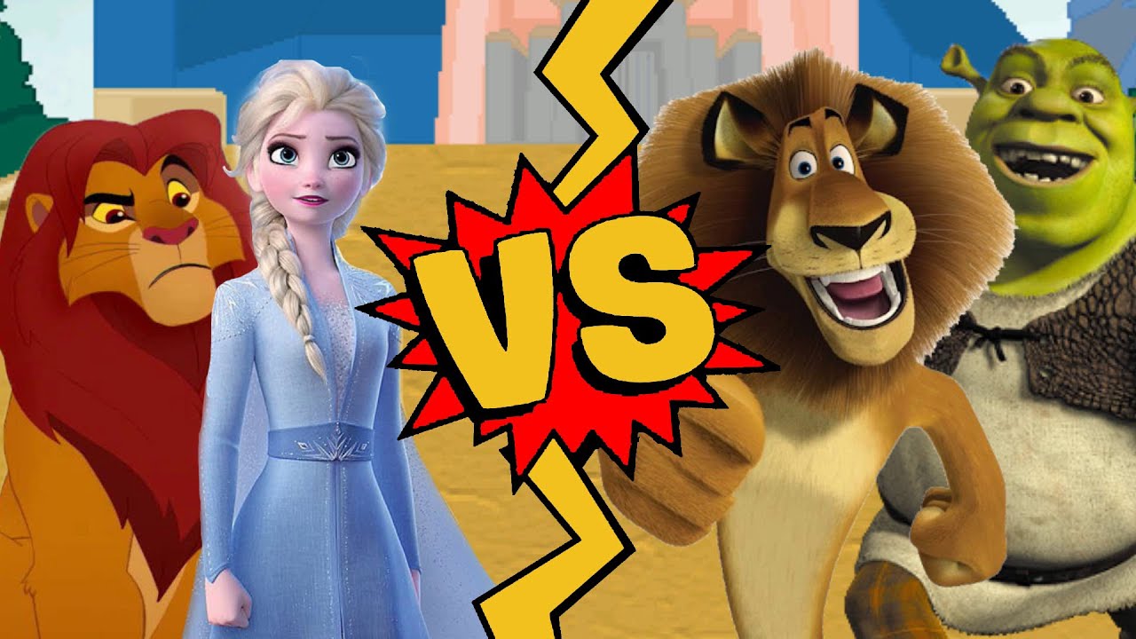 M.U.G.E.N Battles | Simba/Elsa vs Shrek/Alex the Lion