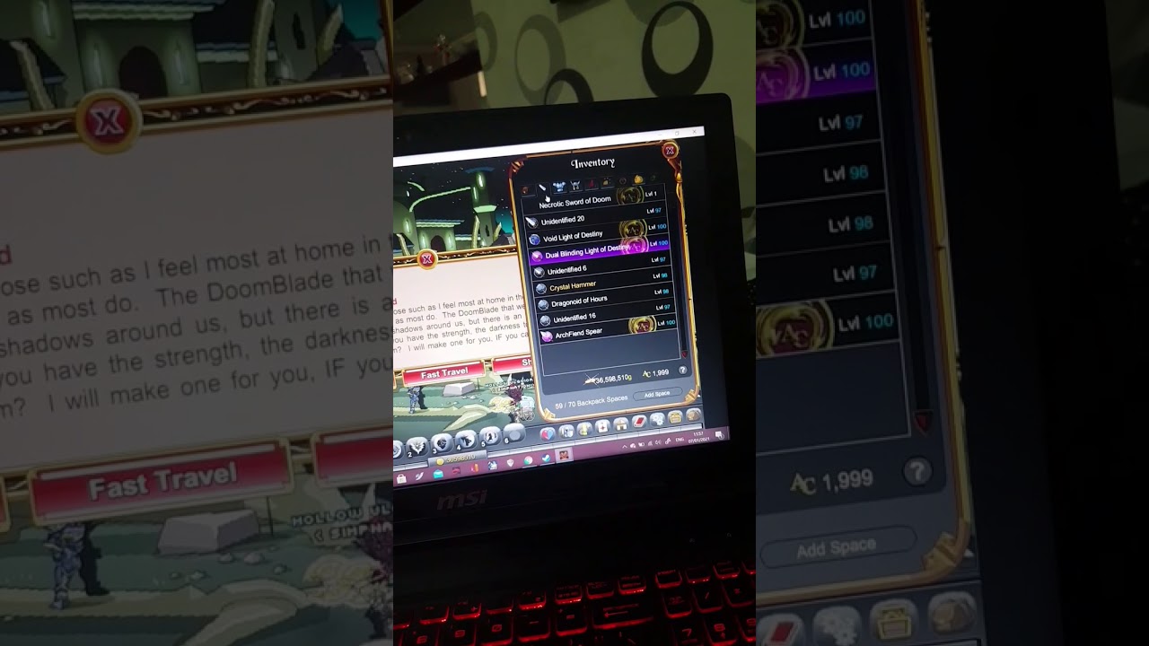 AQW Getting NsoD, GG I QUIT