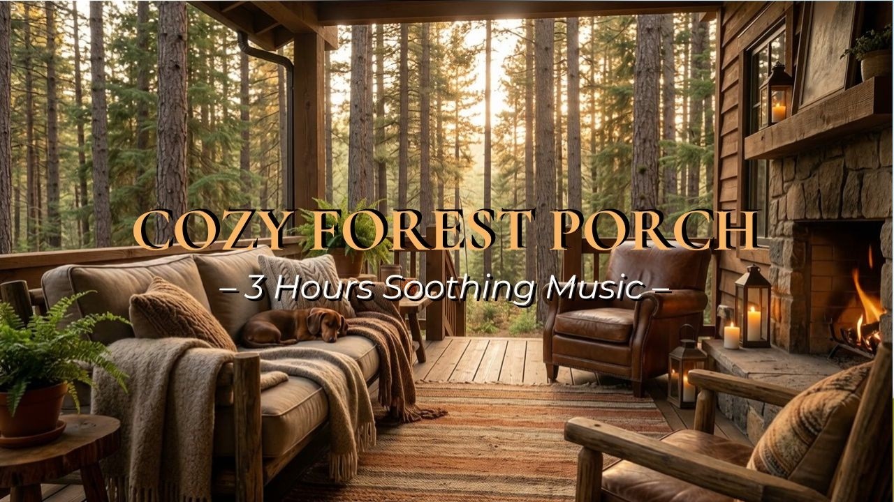 Peaceful Forest Veranda 🌿 3 Hours Cozy Ambience with Soothing Music for Deep Sleep & Study
