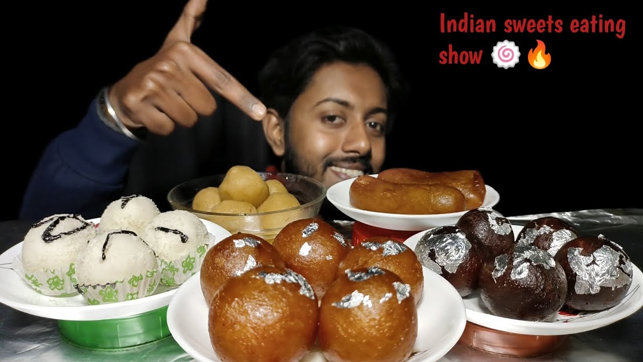 EATING SHOW- RASGULLA🍥LANGCHA, GULAB JAMUN, KALA JAMUN, WHITE SWEET, ASMR EATING, MUKBANG