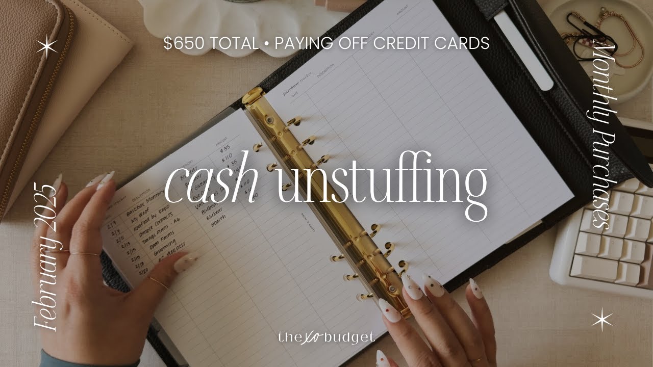 Cash Unstuffing | $650 | Feb | New Wallet Setup | Paying off Credit Cards | Cash Envelope System