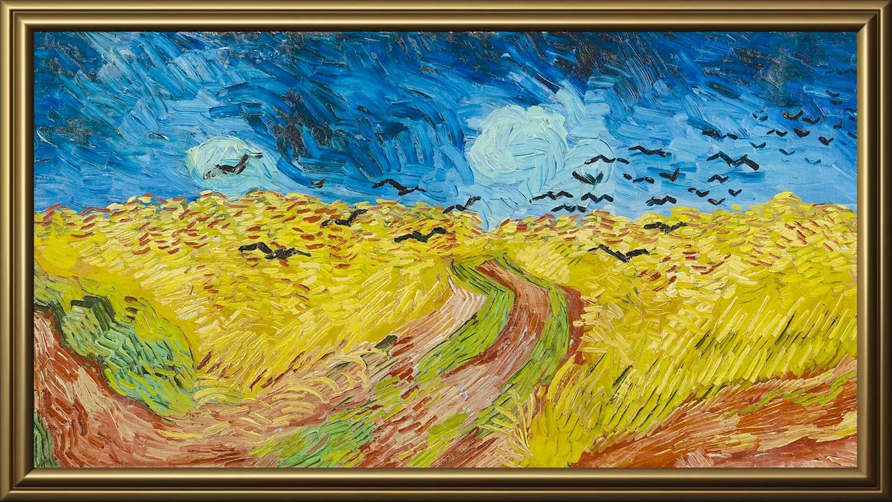 Van Gogh - Wheatfield with Crows | Framed Art | 3 Hrs | TV screensaver wallpaper