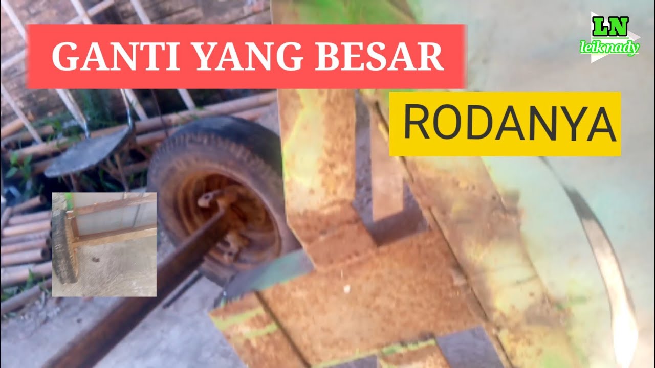 mengganti roda grobak