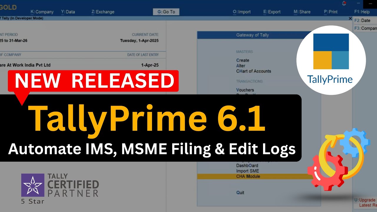 New TallyPrime 6.1 – Automate IMS, MSME Filing & Edit Logs | New Tally Update 2025
