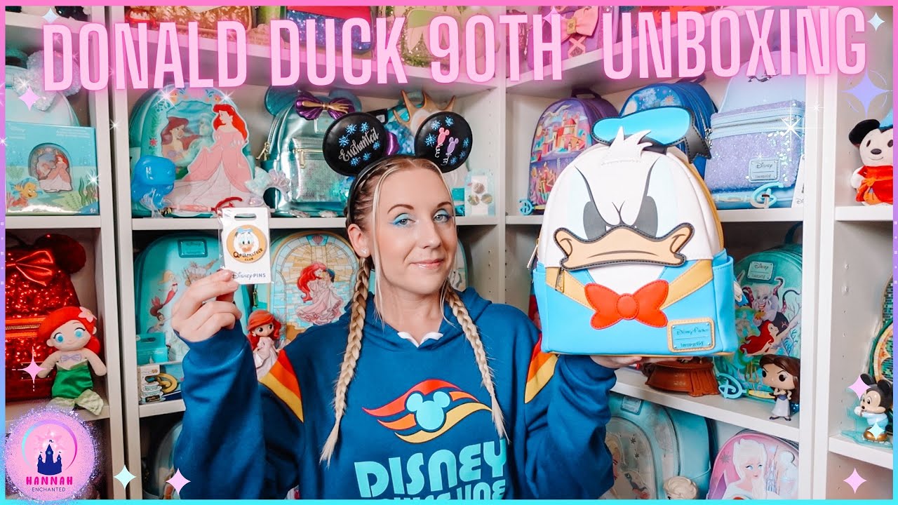 Disney Store Unboxing Donald Duck 90th Birthday Loungefly Mini Backpack Pin Key Disney Haul Vlog
