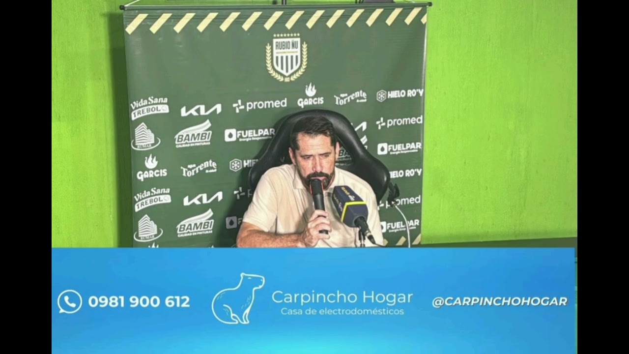 Conferencia de prensa de Gustavo Morínigo DT de Rubio Ñu, luego de la victoria ante Cerro Porteño. 