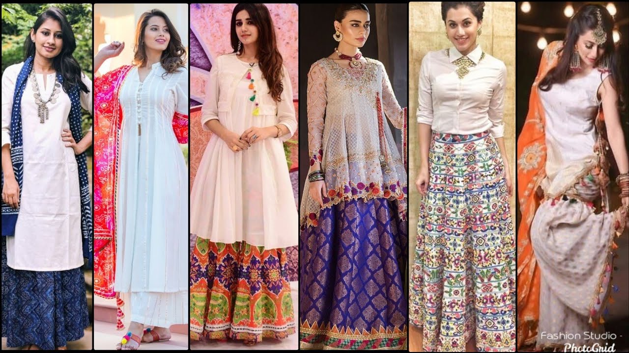 Stylish White Dress Ideas with Contrast Dupata 2020