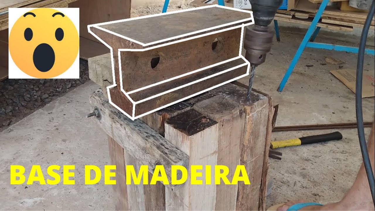 Base pra bigorna de trilho de trem