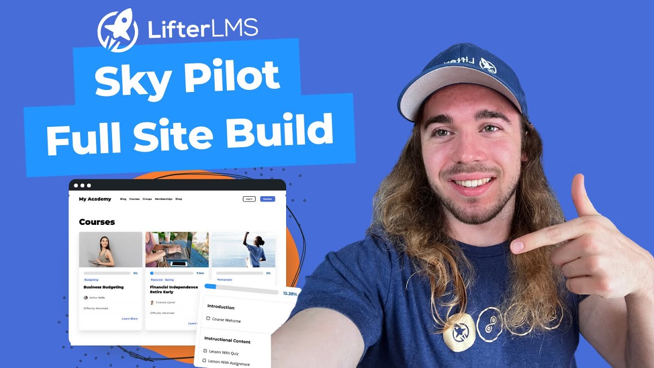 Full Site Build with Sky Pilot Theme, WooCommerce, and LifterLMS. How to build a WordPress website.