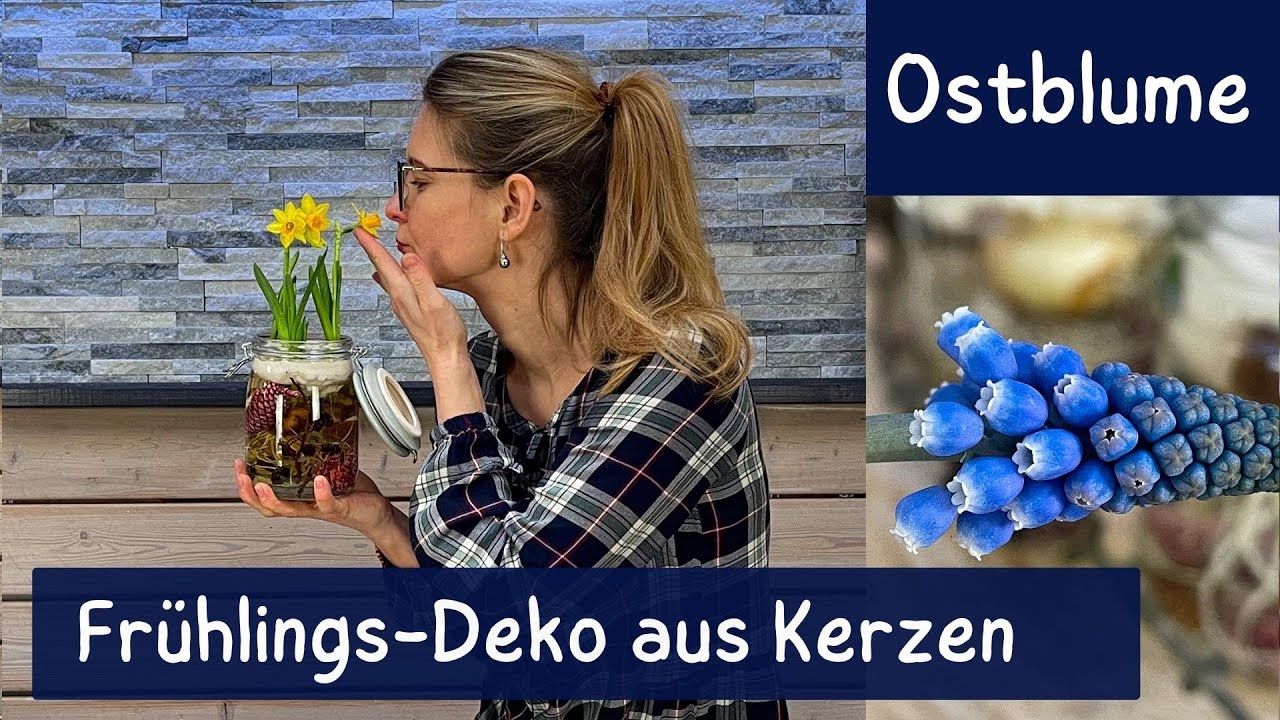 Frühlingsdeko aus Kerzen - Frühling im Glas - erste Frühlingsblüher