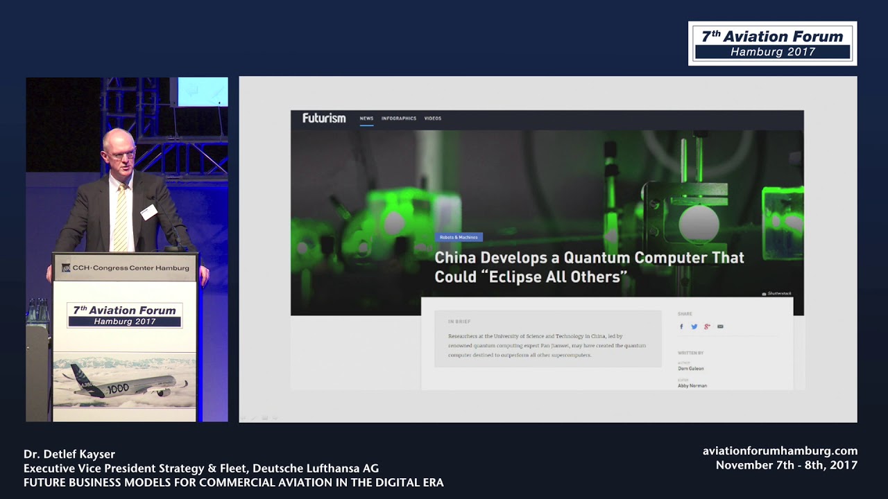 Detlef Kayser, EVP Strategy and Fleet, Lufthansa on Quantum Computers and Artificial Intelligence