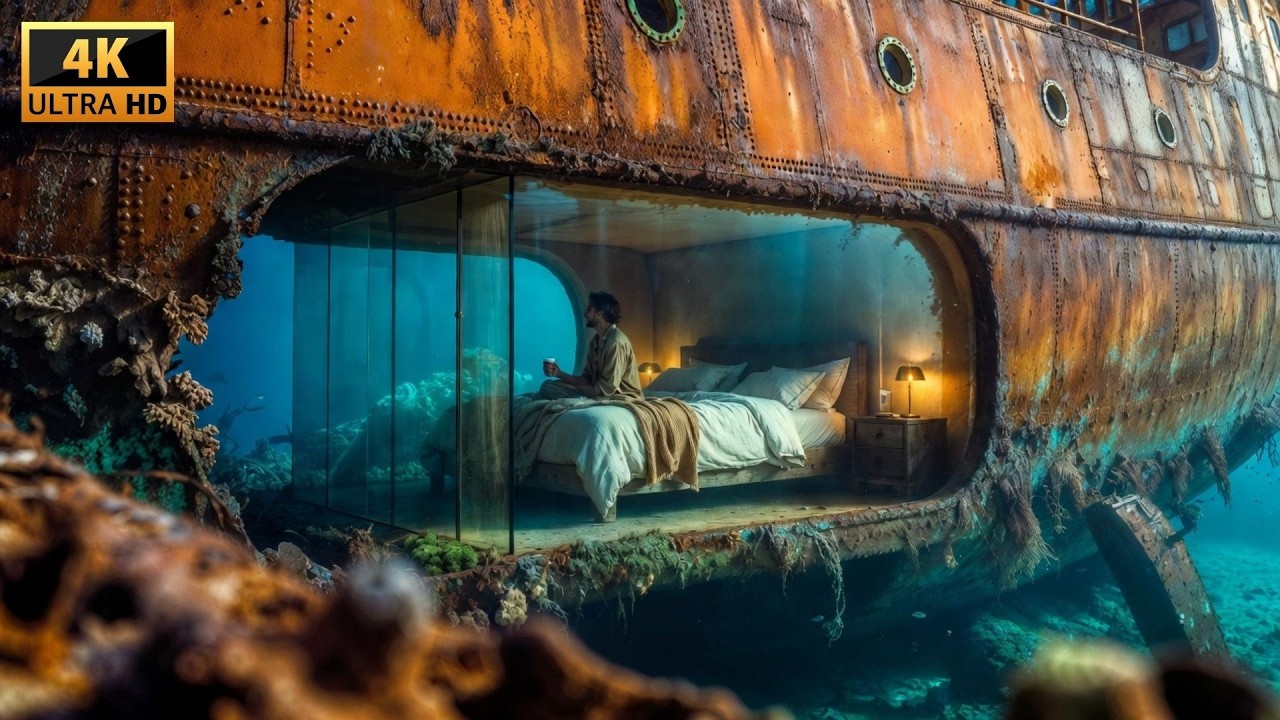 Building a House Inside a SUNKEN SHIP at the Bottom of the Ocean — Full ASMR Process