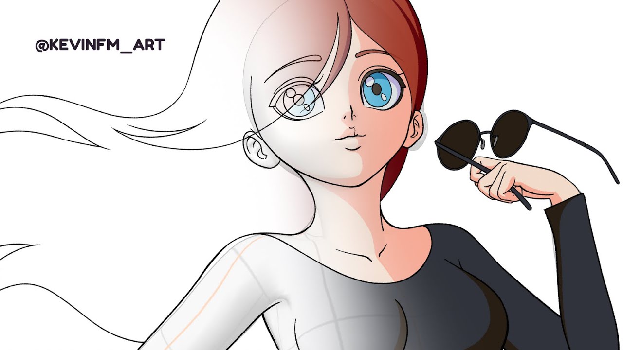 3D a 2D en Clip Studio PAINT: TUTORIAL de Animación de cabello realista | Kevin Farias