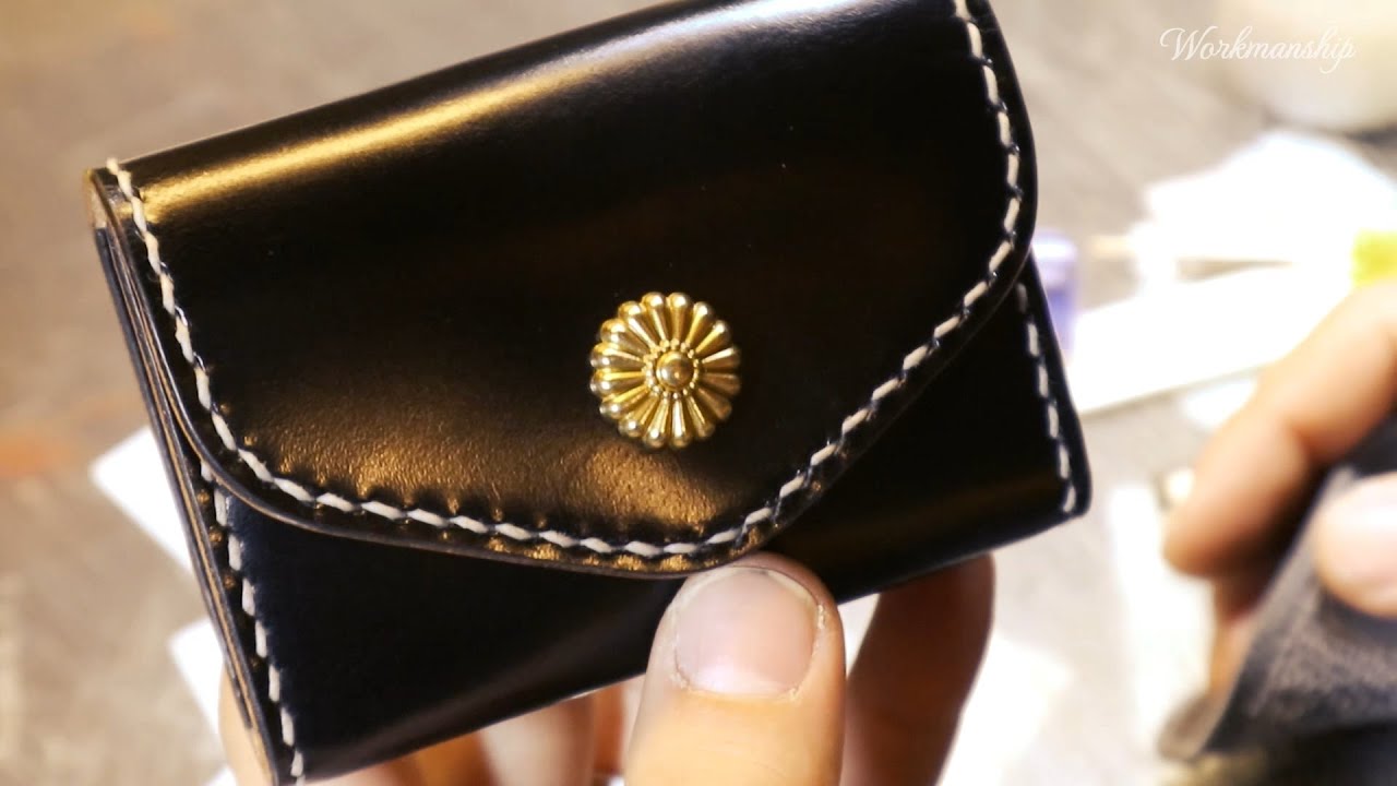 Process of Making HANDMADE Leather Card & Coin Wallet. Korean leather craftsman