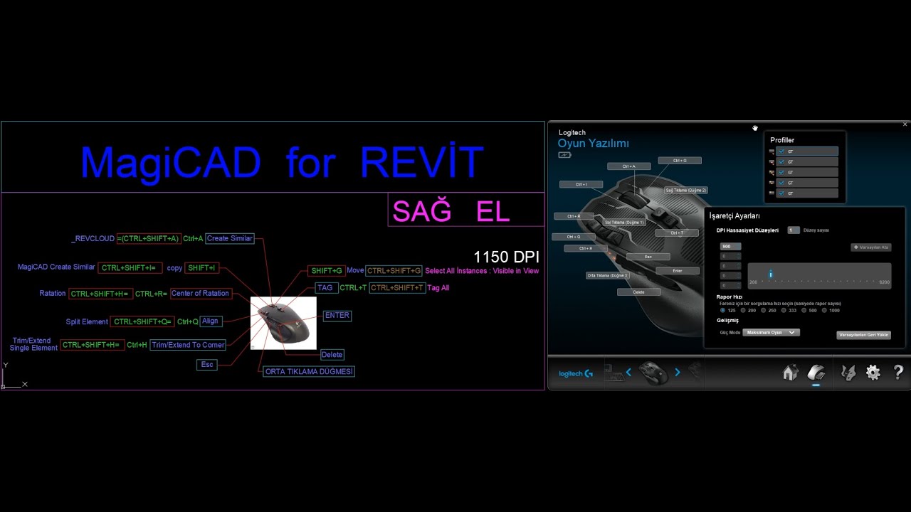 MagiCAD for REVİT - AutoCAD - Mouse Komut Ayarları.