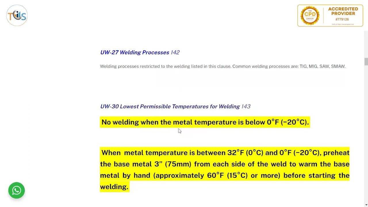 ASME Section VIII Rules for Construction of Pressure Vessels: UW
