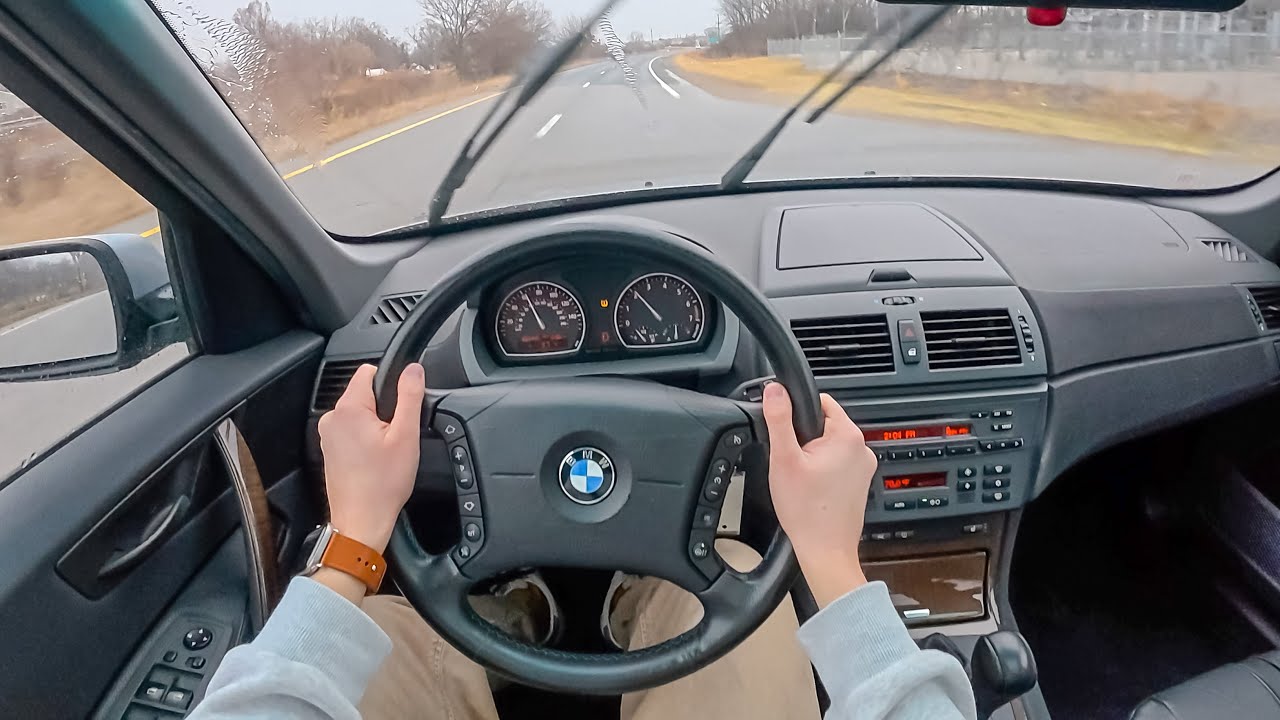 2004 BMW X3 3.0i - POV Rainy Day Drive (Binaural Audio)