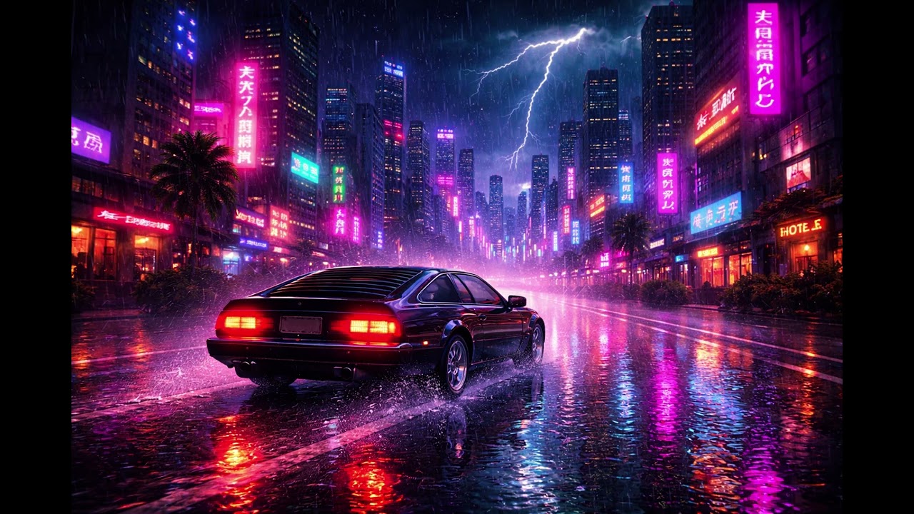 Riding the Storm ⚡ Retro Synthwave Night Drive