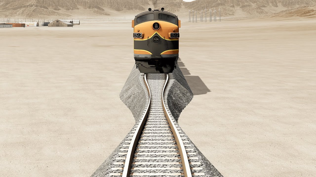 Trains vs Narrow Rails – BeamNG.Drive