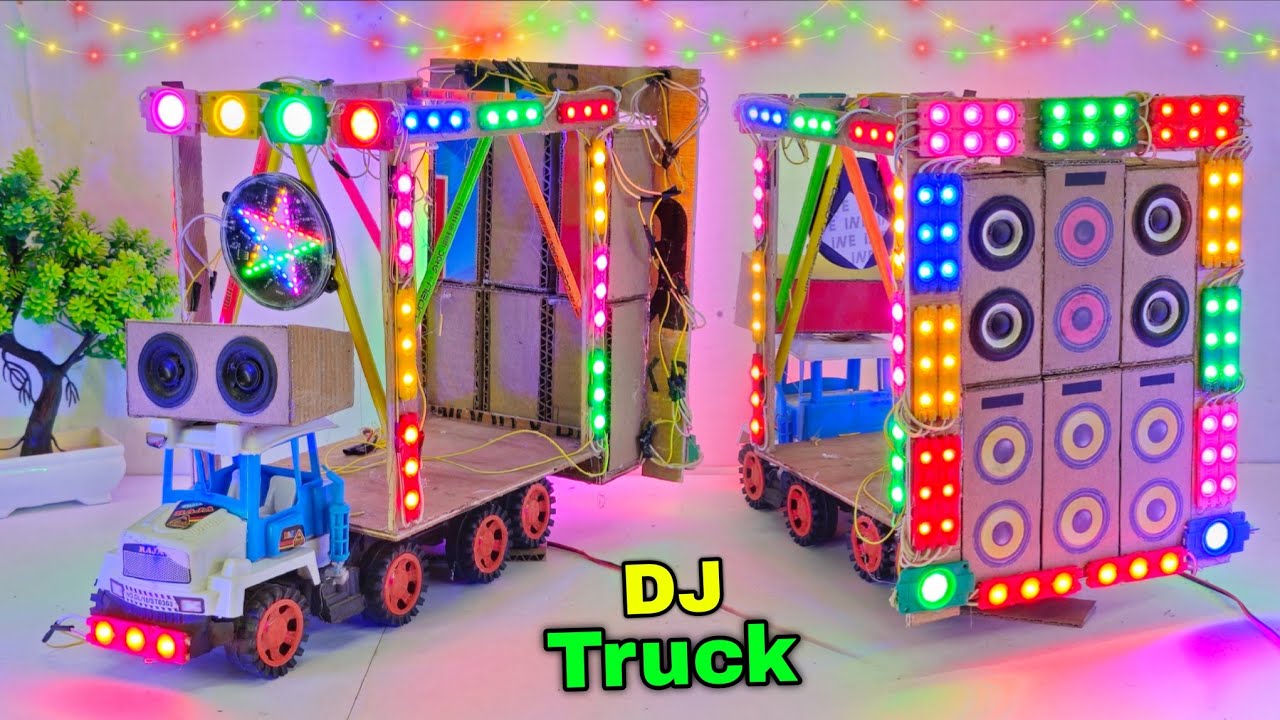 Mini Dj Truck Setup Loading at-home by Cardboard Making Dj truck and rc mini dj truck | mini dj wala