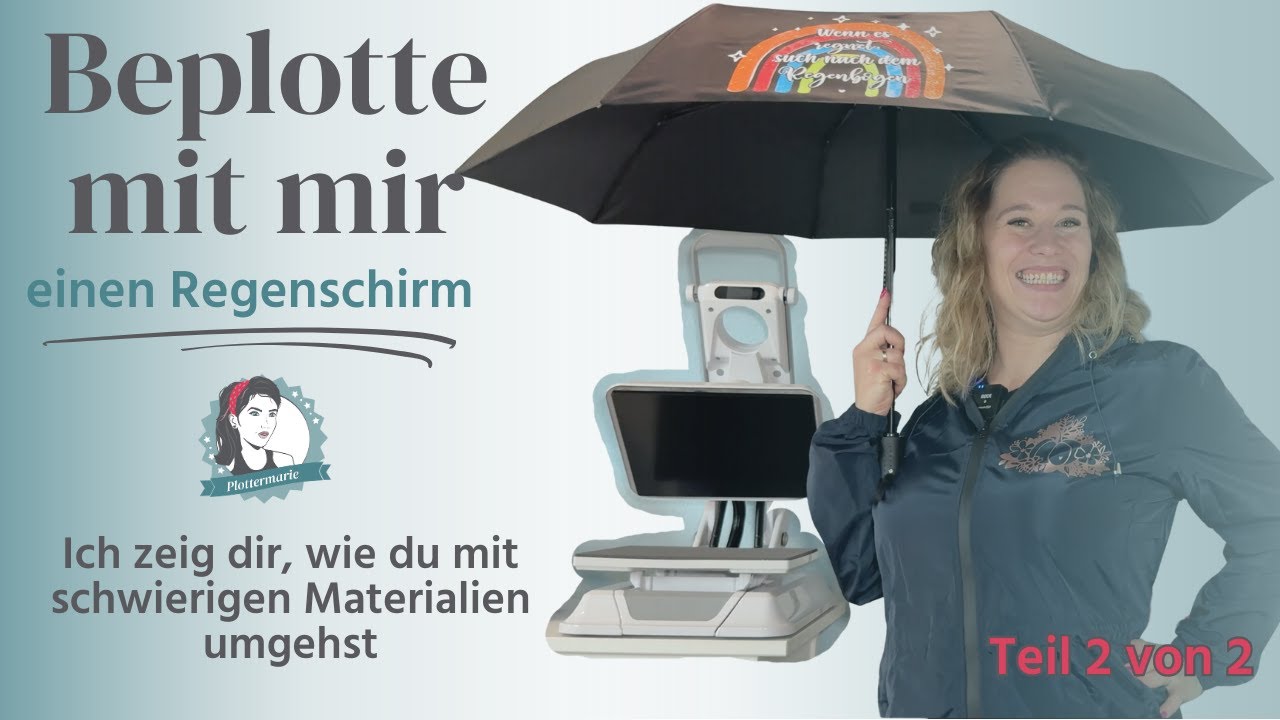 ☂️ Empfindliche Materialien richtig beplotten – Regenschirm mit Flex Stretch / Plottermarie