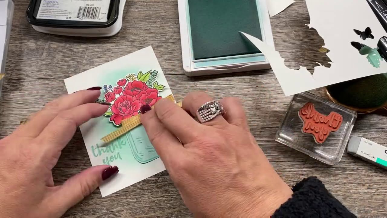 Tips and Tricks for coloring a Jar of Flowers card