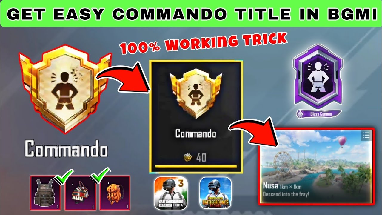 GET EASY COMMANDO TITLE IN BGMI AND PUBG MOBILE | COMMANDOTITEL IN BGMI | #bgmi #bgminextupdate