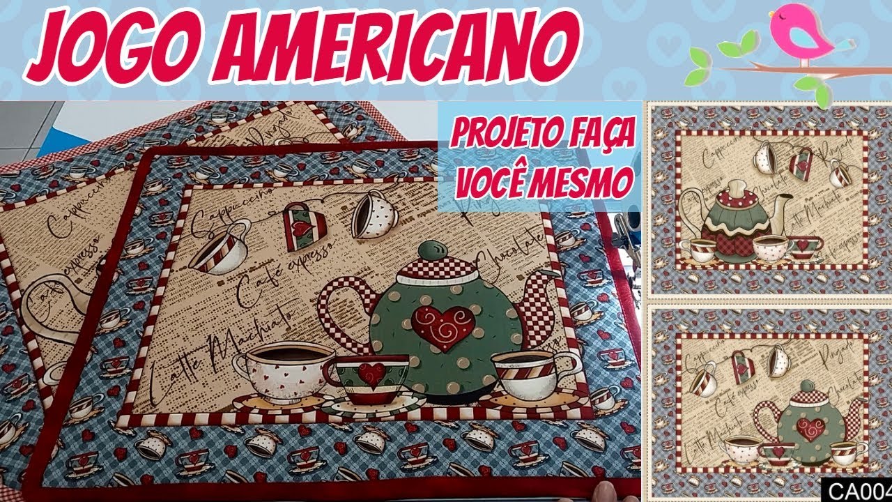 Jogo Americano 4 peças - Costura Iniciante