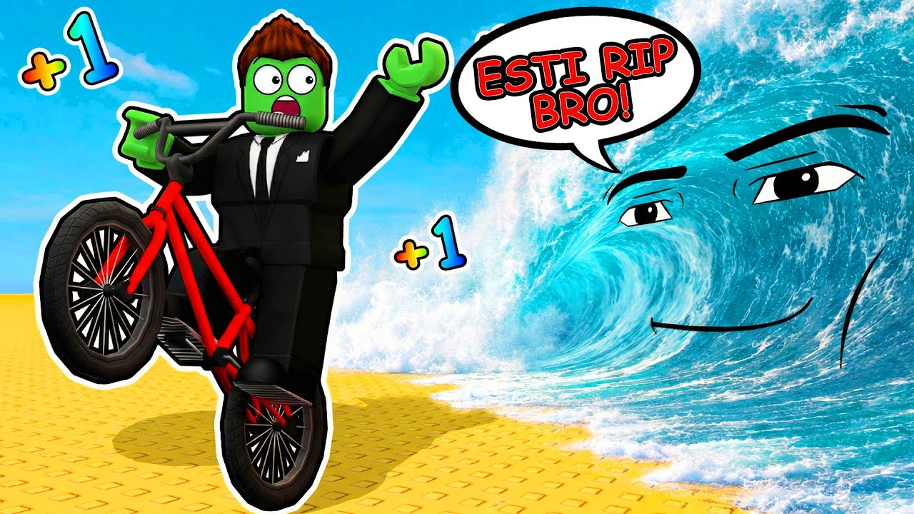 +1 VITEZA cu BICICLETA ca sa SCAP de TSUNAMI!