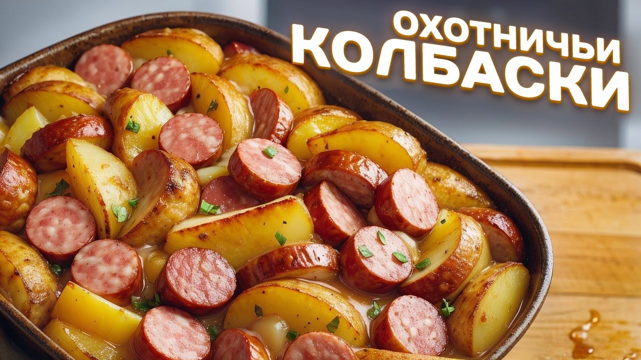 Быстрое и легкое блюдо в духовке | Картошка и охотничьи колбаски с овощами |