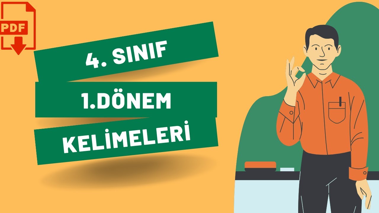 4. SINIF İNGİLİZCE 1. DÖNEM KELİMELERİ - QUIZ + PDF
