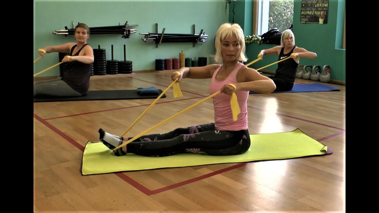 Pilates 50 min. mit dem Theraband, Resistance Band Pilates Workout.