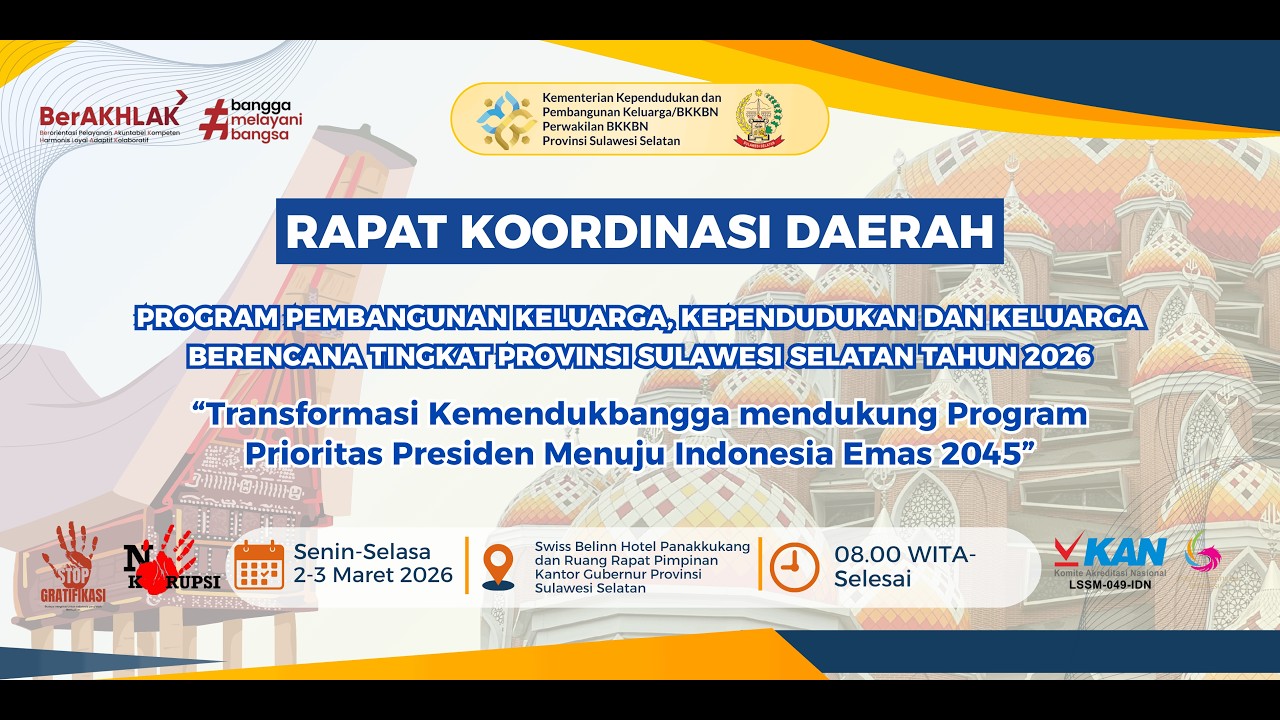 Rapat Koordinasi Daerah Perwakilan BKKBN Provinsi Sulawesi Selatan Tahun 2026
