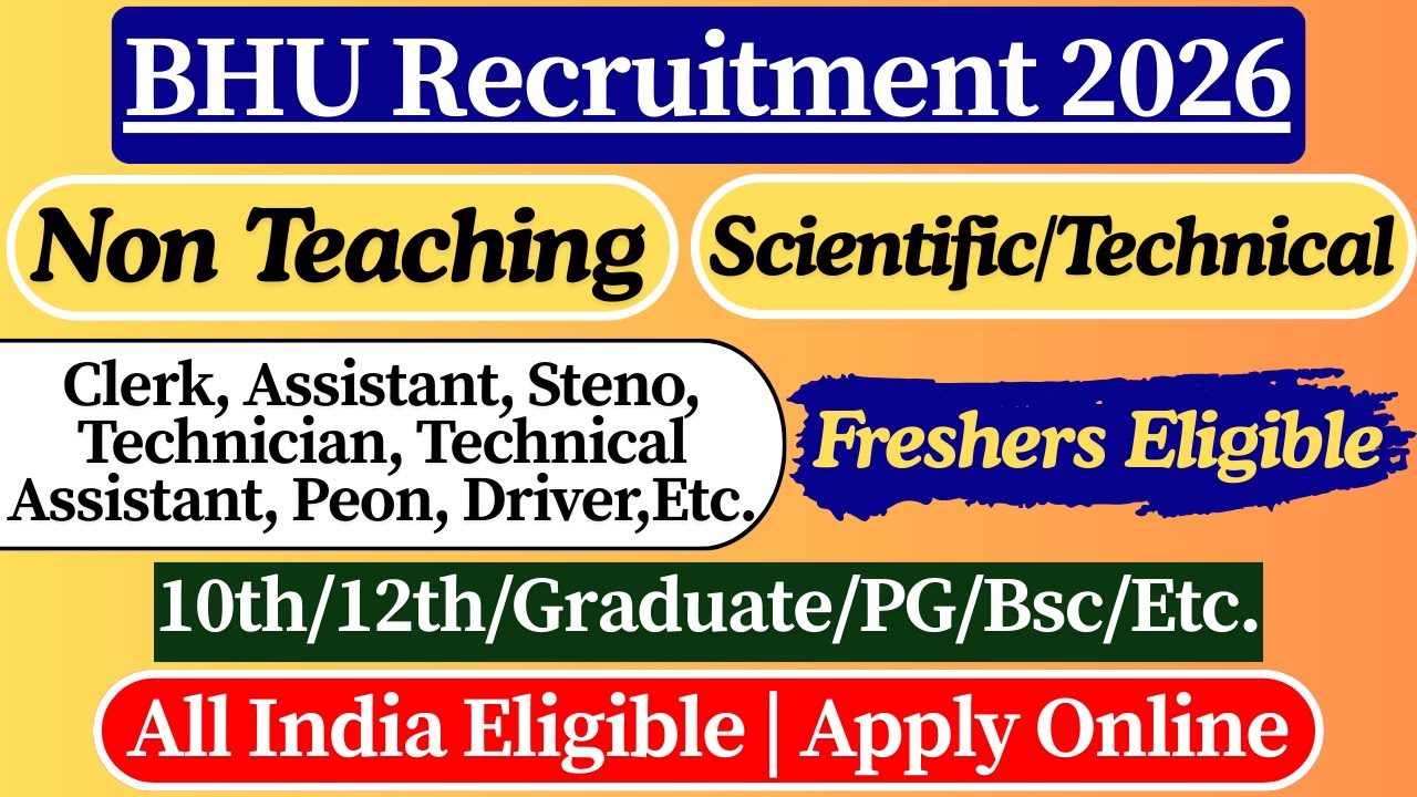📢 BHU Non Teaching Recruitment 2026 | Central Govt Jobs 2026 | 10th/12th Pass Job