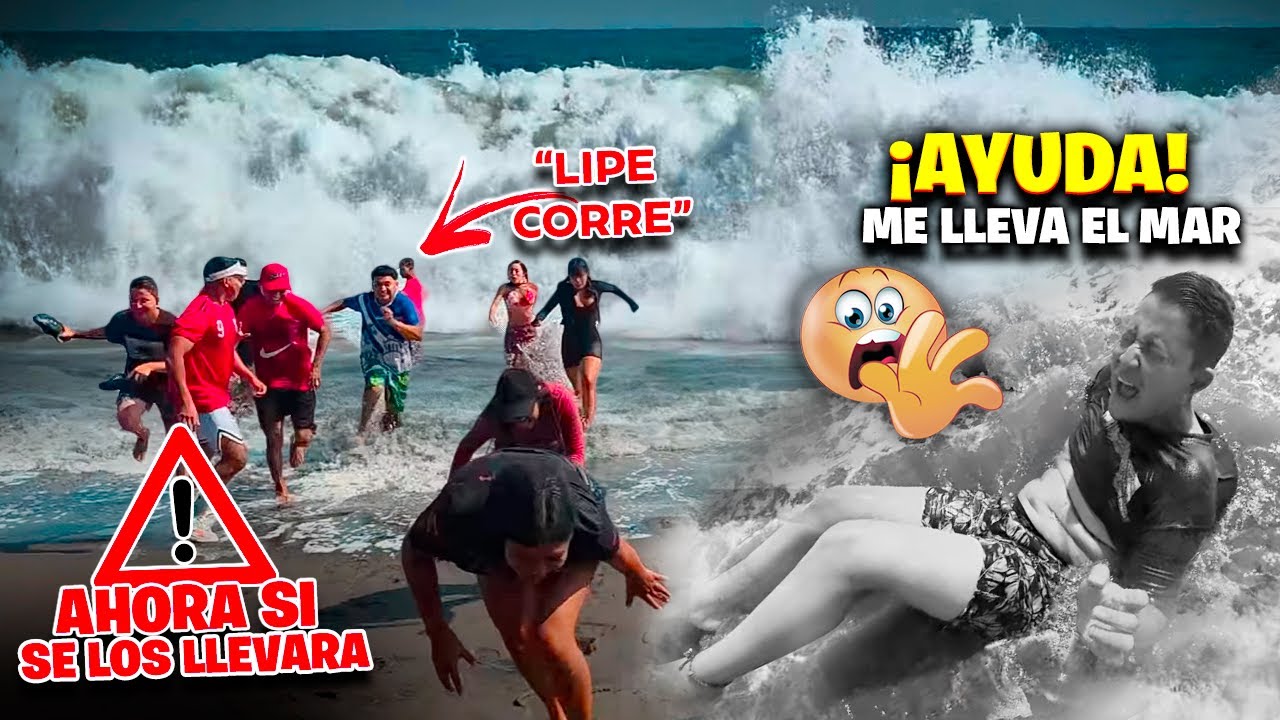 Las OLAS en Barra de Santiago son un PELIGRO 😵‍💫🌊*casi nos lleva el mar* 😱