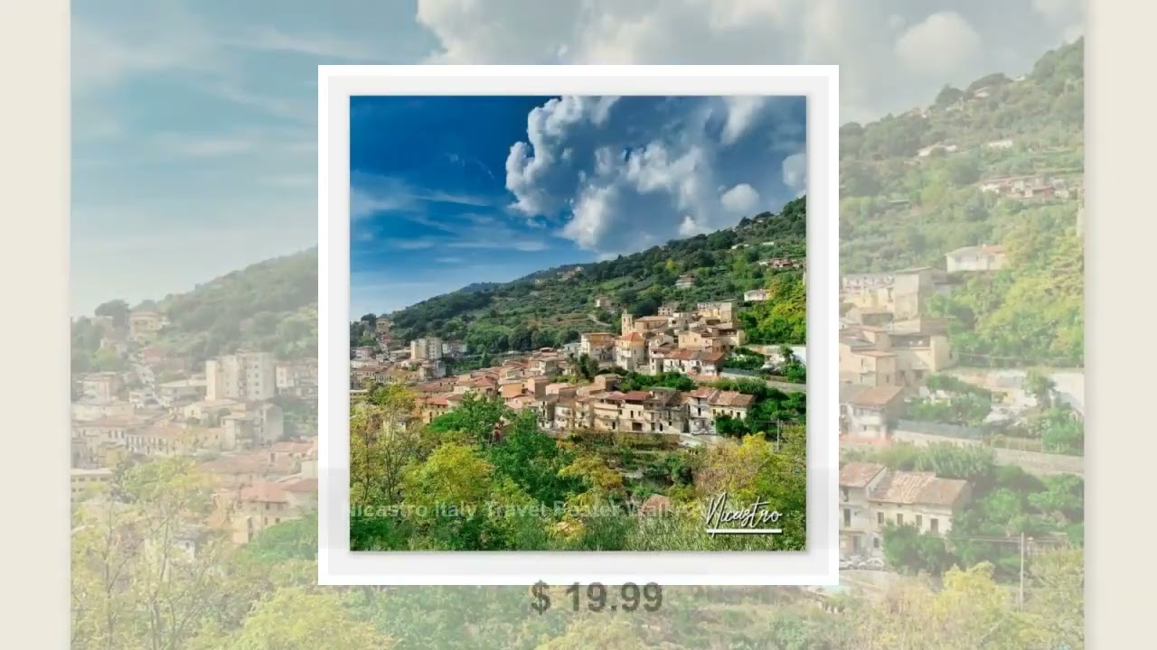 Nicastro Italy Travel Poster Wall Art | Nicastro Home Decor | Nicastro Town Print | Nicastro Land...